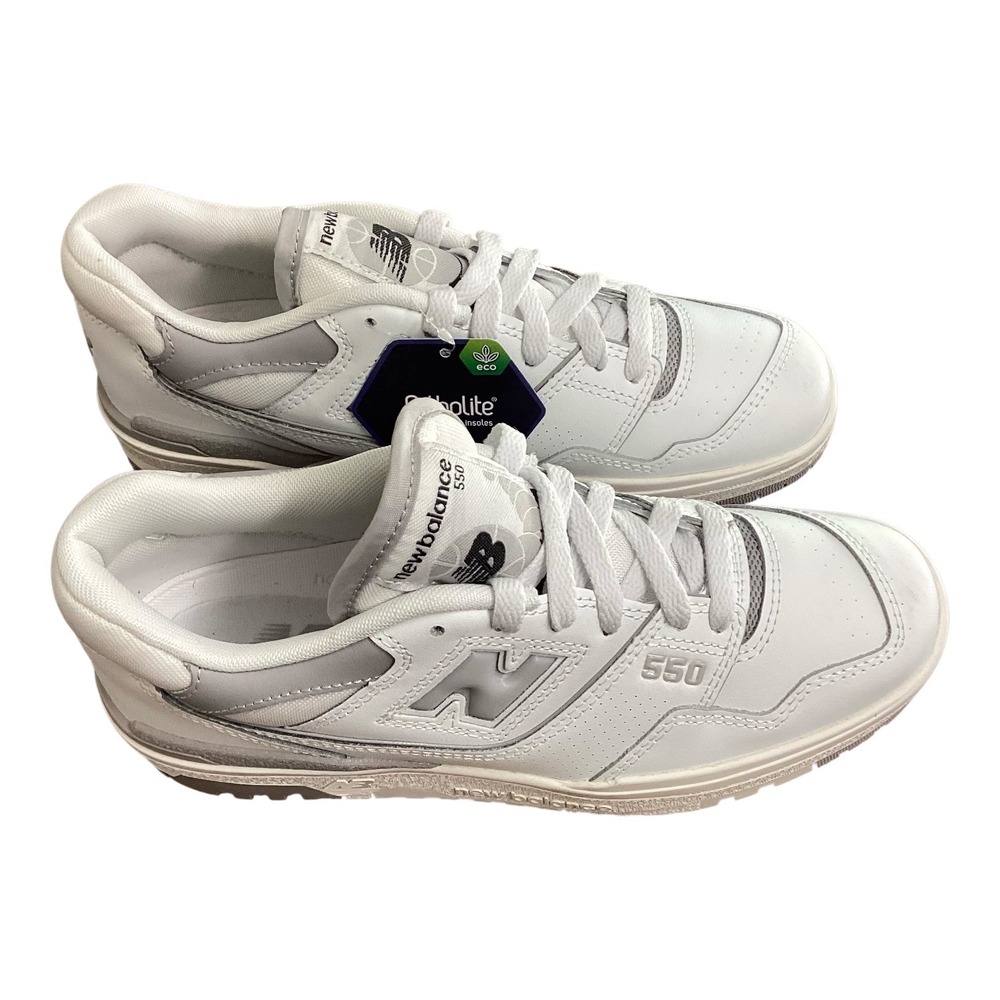 New Balance 550 White Rain Cloud Grey Leather Sneakers Womens 7.5 Mens 6
